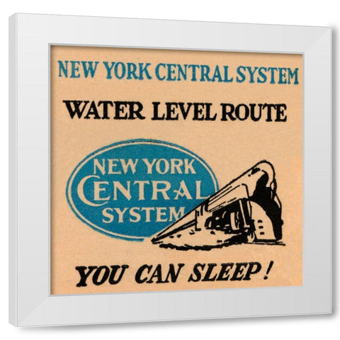 New York Central System Water Level Route White Modern Wood Framed Art Print by Retrotravel