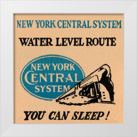 New York Central System Water Level Route White Modern Wood Framed Art Print by Retrotravel