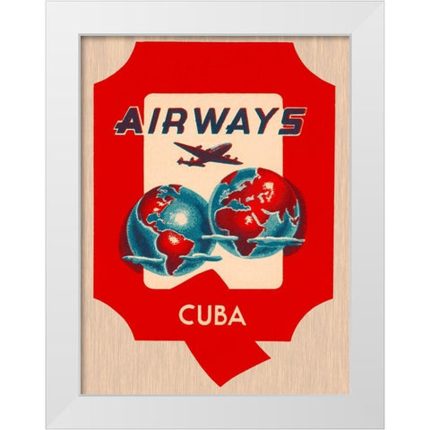 Q Airways Cuba White Modern Wood Framed Art Print by Retrotravel