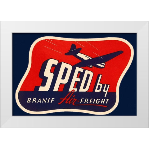 Sped by Branif Air Freight White Modern Wood Framed Art Print by Retrotravel