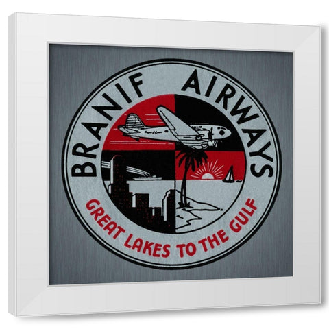 Branif Airways - Great Lakes to the Gulf White Modern Wood Framed Art Print by Retrotravel