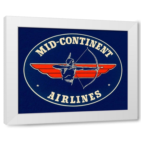 Mid-Continent Airlines White Modern Wood Framed Art Print by Retrotravel