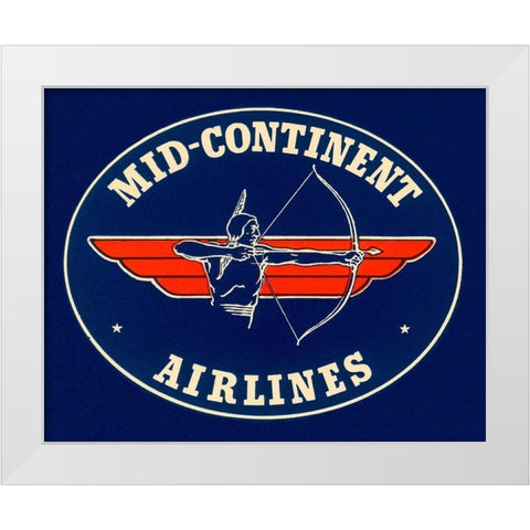 Mid-Continent Airlines White Modern Wood Framed Art Print by Retrotravel