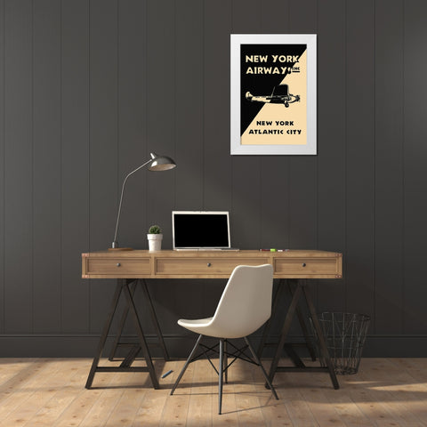 New York Airways Inc White Modern Wood Framed Art Print by Retrotravel
