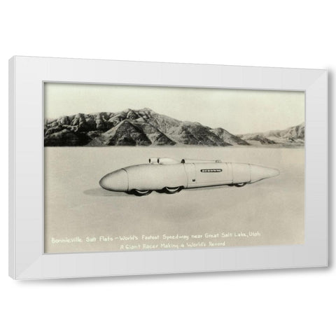 Bonnieville Salt Flats White Modern Wood Framed Art Print by Retrotravel