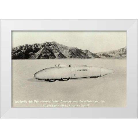 Bonnieville Salt Flats White Modern Wood Framed Art Print by Retrotravel