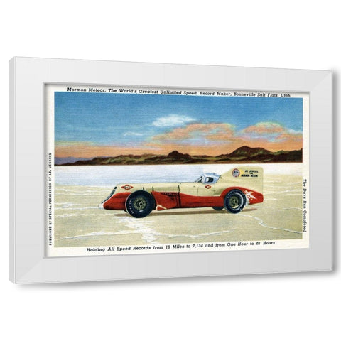 Mormon Meteor; The Days Run Complete White Modern Wood Framed Art Print by Retrotravel