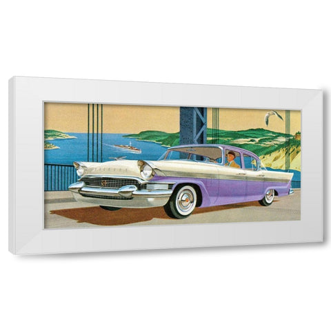 Packard Clipper - Four Door Sedan White Modern Wood Framed Art Print by Retrotravel