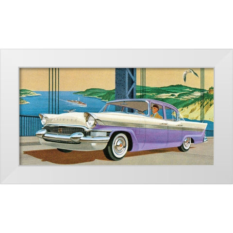 Packard Clipper - Four Door Sedan White Modern Wood Framed Art Print by Retrotravel