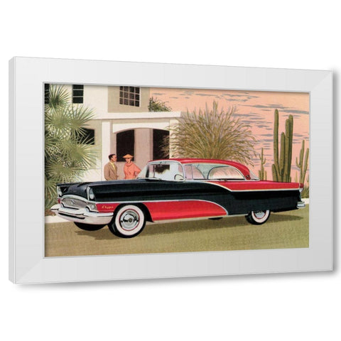 Packard Clipper at the Camelback Inn White Modern Wood Framed Art Print by Retrotravel
