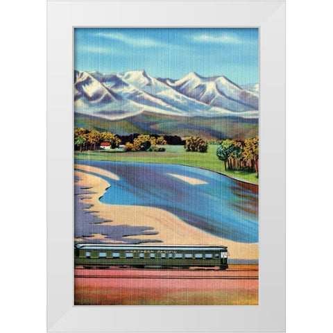 Northern Pacific Passenger Excursion White Modern Wood Framed Art Print by Retrotravel