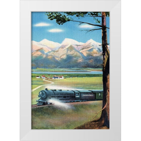 Northern Pacific Scenic Route White Modern Wood Framed Art Print by Retrotravel