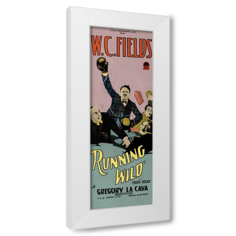 Movie Poster: W.C. Fields - Running Wild White Modern Wood Framed Art Print by Illustrator, Unknown 20th Century American