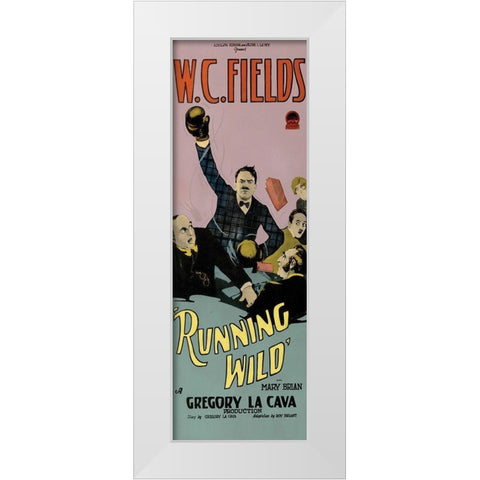 Movie Poster: W.C. Fields - Running Wild White Modern Wood Framed Art Print by Illustrator, Unknown 20th Century American