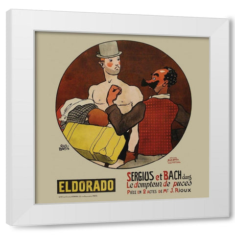 Movie Poster: Le dompteur de puces White Modern Wood Framed Art Print by Illustrator, Unknown 20th Century French