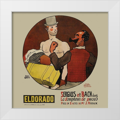 Movie Poster: Le dompteur de puces White Modern Wood Framed Art Print by Illustrator, Unknown 20th Century French