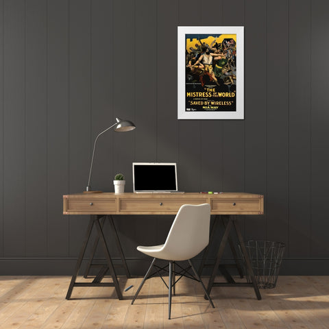 Movie Poster: The Mistress of the World White Modern Wood Framed Art Print by Illustrator, Unknown 20th Century American