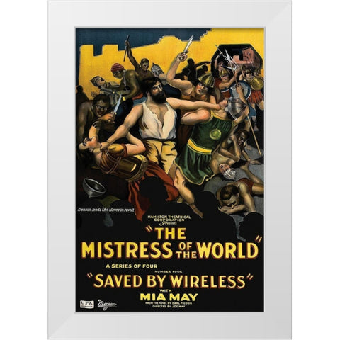 Movie Poster: The Mistress of the World White Modern Wood Framed Art Print by Illustrator, Unknown 20th Century American
