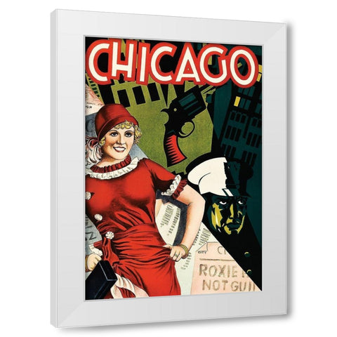 Movie Poster: Chicago White Modern Wood Framed Art Print by Illustrator, Unknown 20th Century American