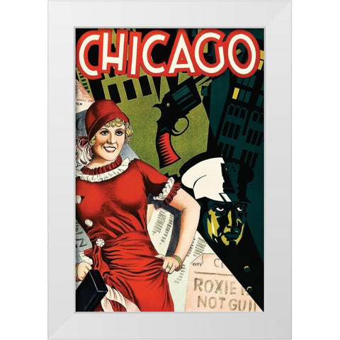 Movie Poster: Chicago White Modern Wood Framed Art Print by Illustrator, Unknown 20th Century American
