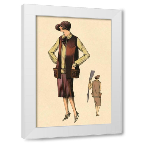 Waiting in the Wings White Modern Wood Framed Art Print by Vintage Fashion