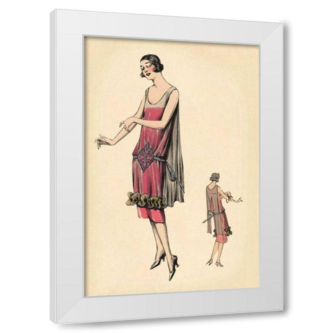 Raven-Haired White Modern Wood Framed Art Print by Vintage Fashion