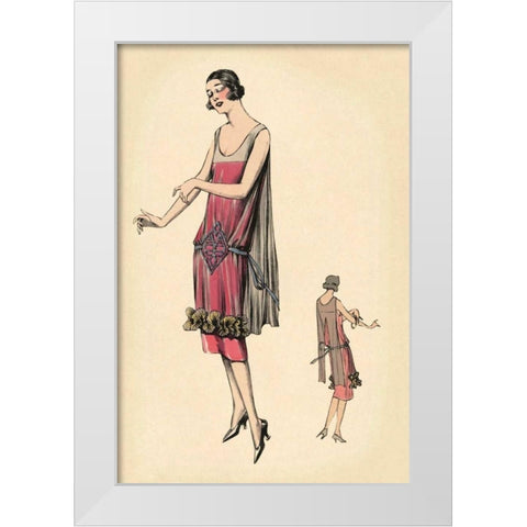 Raven-Haired White Modern Wood Framed Art Print by Vintage Fashion