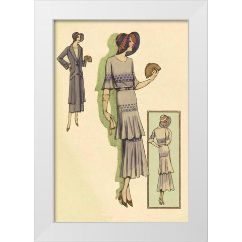 Springtime Dress in Lavender White Modern Wood Framed Art Print by Vintage Fashion
