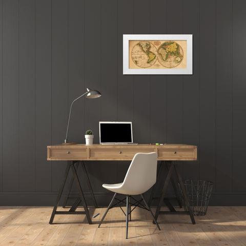 World Map White Modern Wood Framed Art Print by Carey, Matthew