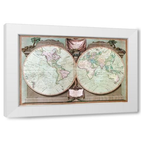 Imperial Sheet Atlas White Modern Wood Framed Art Print by Robert Laurie and James Whittle,