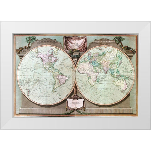 Imperial Sheet Atlas White Modern Wood Framed Art Print by Robert Laurie and James Whittle,