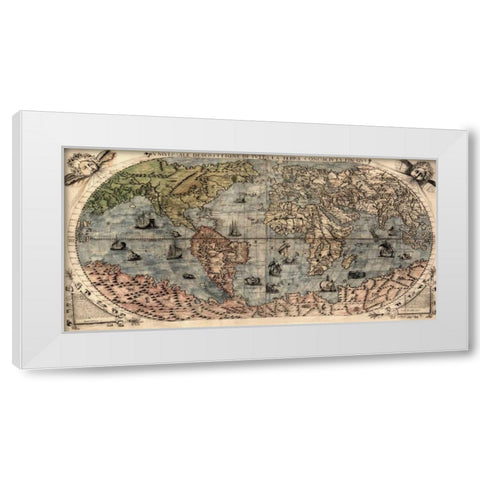 Universal Description of the Whole World White Modern Wood Framed Art Print by Forlani, Paolo