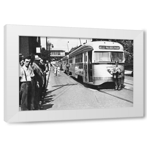 Hello, Philadelphia! White Modern Wood Framed Art Print by Unknown