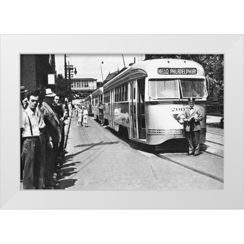 Hello, Philadelphia! White Modern Wood Framed Art Print by Unknown