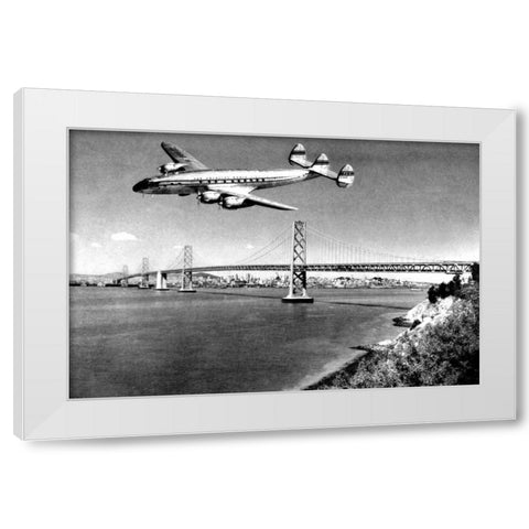 Leaving San Francisco White Modern Wood Framed Art Print by Vintage San Francisco