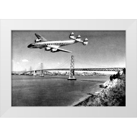 Leaving San Francisco White Modern Wood Framed Art Print by Vintage San Francisco