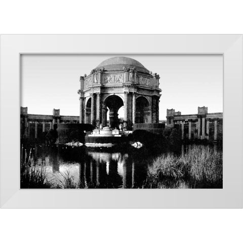 Palace Of Fine Arts, San Francisco, CA White Modern Wood Framed Art Print by Vintage San Francisco