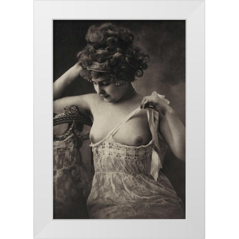 Controlled Symmetry White Modern Wood Framed Art Print by Vintage Nudes