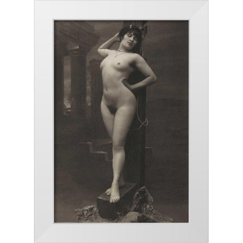 The Ultimate Sacrifice White Modern Wood Framed Art Print by Vintage Nudes