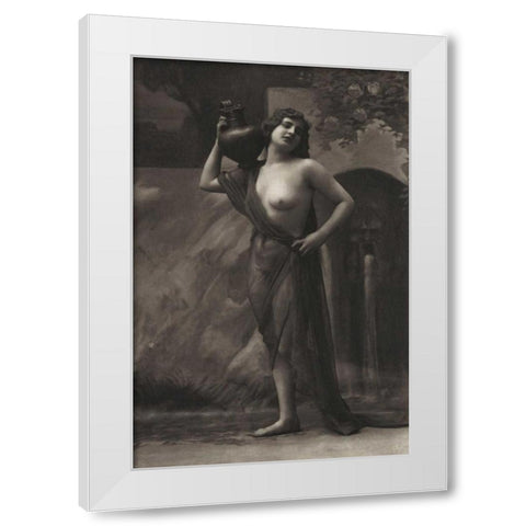 Loves Handmaiden White Modern Wood Framed Art Print by Vintage Nudes