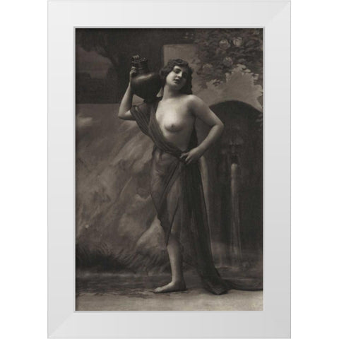 Loves Handmaiden White Modern Wood Framed Art Print by Vintage Nudes