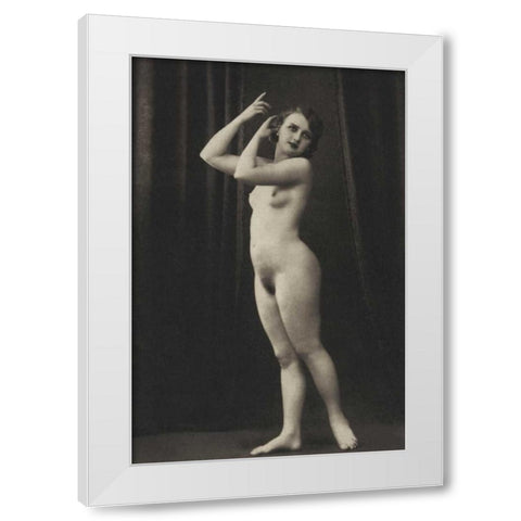 Charm White Modern Wood Framed Art Print by Vintage Nudes