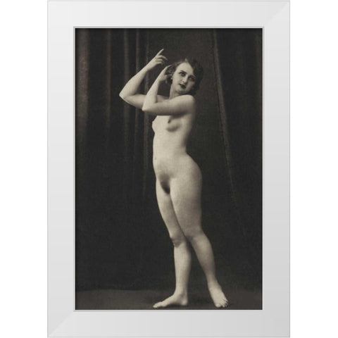 Charm White Modern Wood Framed Art Print by Vintage Nudes