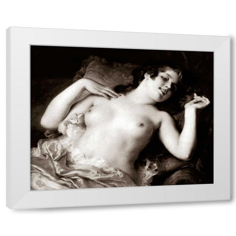 Grace White Modern Wood Framed Art Print by Vintage Nudes