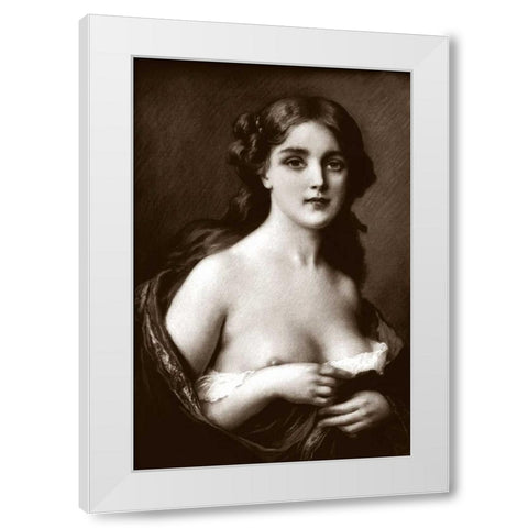 Woman as Art White Modern Wood Framed Art Print by Vintage Nudes