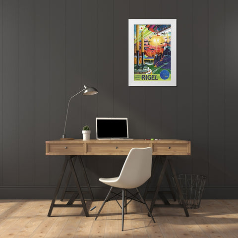 Retrosci-fi: Stories of the Star... Rigel White Modern Wood Framed Art Print by Paul, Frank R.
