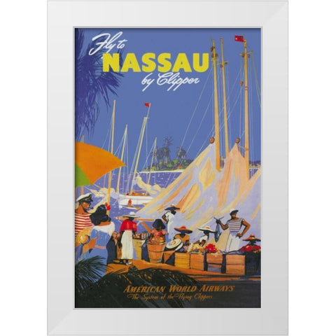 Fly to Nassau by Clipper White Modern Wood Framed Art Print by Von Arenburg