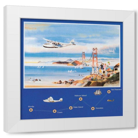 50th Anniversary of the China Clipper White Modern Wood Framed Art Print by Unknown