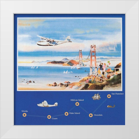 50th Anniversary of the China Clipper White Modern Wood Framed Art Print by Unknown