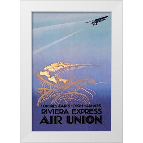 Riviera Express Air Union White Modern Wood Framed Art Print by Maurus, E.